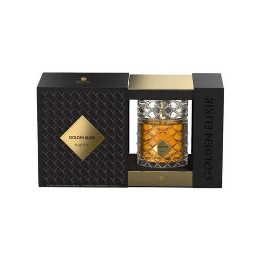 ריפס גולדן אליקסיר - Riiffs Golden Elixir Extrait De Parfum 100ml - בושם יוניסקס מקורי - בקבוק ואריזה